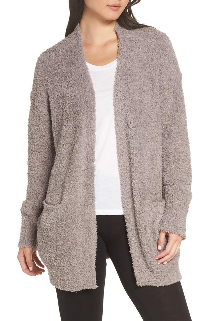 Women's Lafayette 148 New York Merino Wool & Cashmere Cardigan, Size - Grey