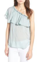 Women's Hinge One-shoulder Ruffle Top, Size - Blue