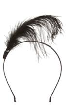 Cara Feather Headband, Size - Black