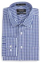 Men's Nordstrom Men's Shop Smartcare(tm) Traditional Fit Check Dress Shirt .5 34/35 - Blue