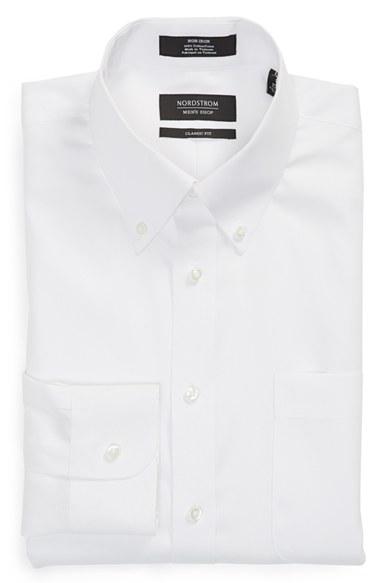 Men's Nordstrom Men's Shop Classic Fit Non-iron Solid Dress Shirt 33 - White