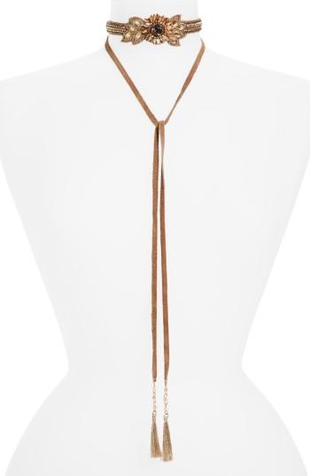 Women's Topshop Bead & Tassel Choker
