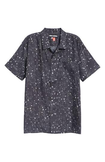 Men's Double Rainbouu Space Cowboy Print Camp Shirt
