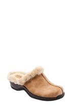 Women's Softwalk Abigail Clog With Faux Shearling Trim M - Brown