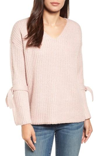 Women's Rdi Tie Sleeve Sweater - Pink
