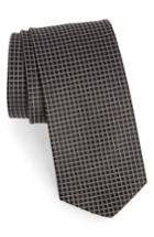 Men's Boss Grid Silk Tie, Size - Grey