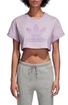 Women's Adidas Logo Tonal Crop Tee, Size - Purple