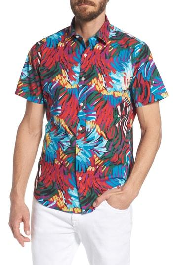 Men's Bonobos Premium Slim Fit Print Sport Shirt, Size R - Red