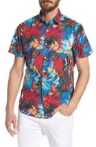 Men's Bonobos Premium Slim Fit Print Sport Shirt, Size R - Red