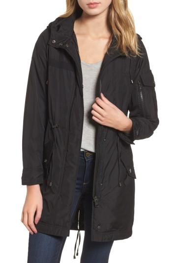 Women's Steve Madden Hooded Water Repellent Anorak - Black