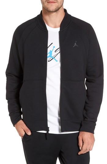 Men's Nike Jordan Sportswear Wings Fleece Bomber Jacket - Black