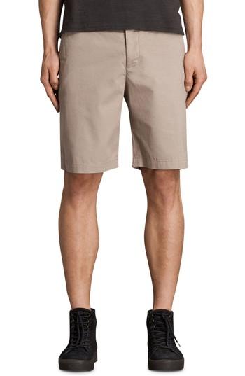 Men's Allsaints Cobalt Slim Fit Cotton Shorts - Beige