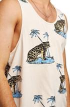 Men's Topman Leopard Print Tank - Beige