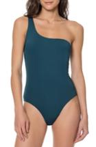 Women's Red Carter One-shoulder One-piece Swimsuit - Blue/green