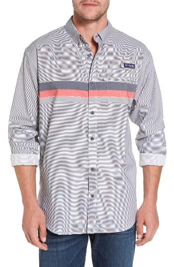 Men's Columbia Super Harborside Woven Shirt, Size - Blue