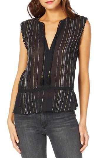 Women's Michael Stars Beach Stripe Tank - Black