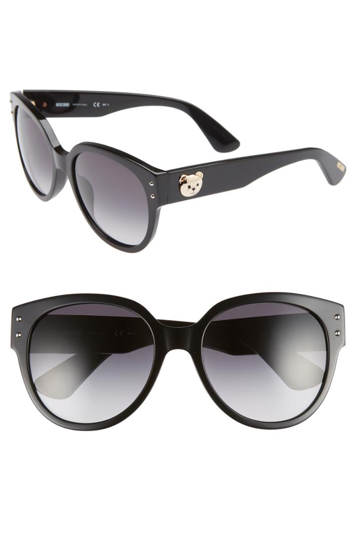 Women's Moschino 56mm Round Sunglasses - Yellow Havana