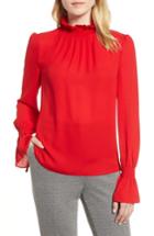 Women's Vince Camuto Smocked Neck Blouse - Red