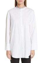 Women's Lafayette 148 New York Lenno Cotton Blend Shirt - White