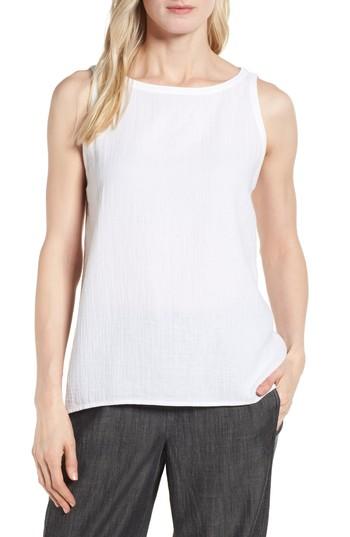 Women's Eileen Fisher Organic Cotton Swing Shell - White