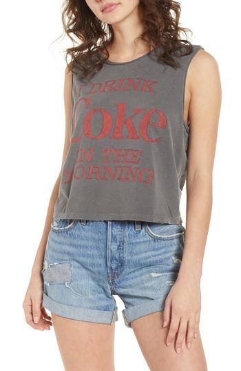 Women's Junk Food I Drink Coke In The Morning Tank - Black
