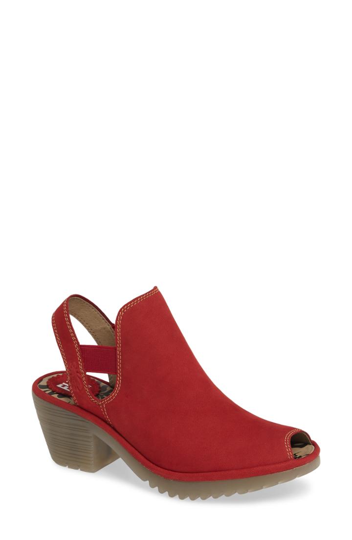 Women's Fly London Wari Slingback Bootie .5-8us / 38eu - Red