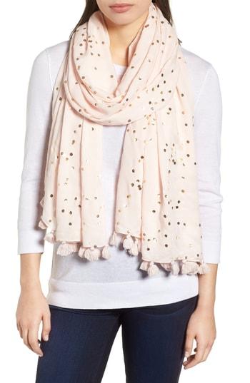 Women's Kate Spade New York Foil Confetti Dot Scarf, Size - Pink