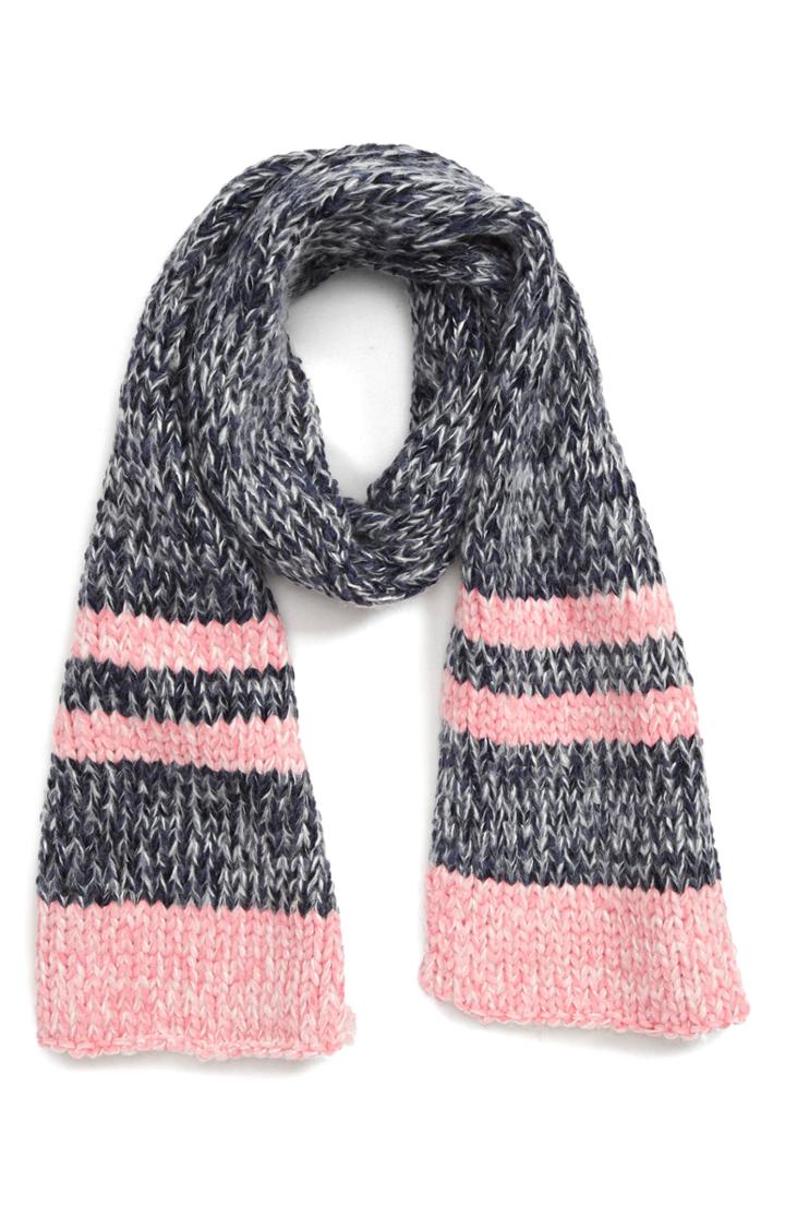 Women's Bp. Varsity Stripe Scarf, Size - Grey