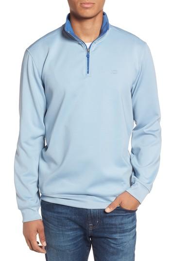 Men's Southern Tide 19th Hole Quarter Zip Pullover, Size - Blue