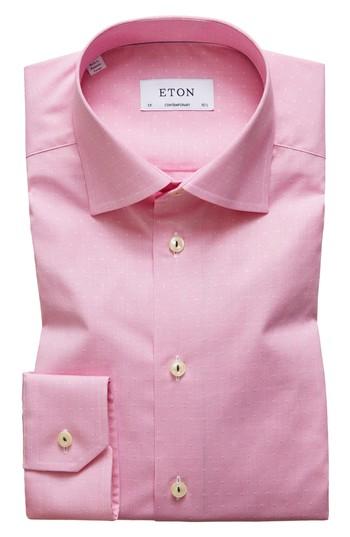 Men's Eton Contemporary Fit Print Dress Shirt - Pink