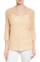 Women's Nic+zoe Sunkissed Sheer Linen Blend Pullover - Orange