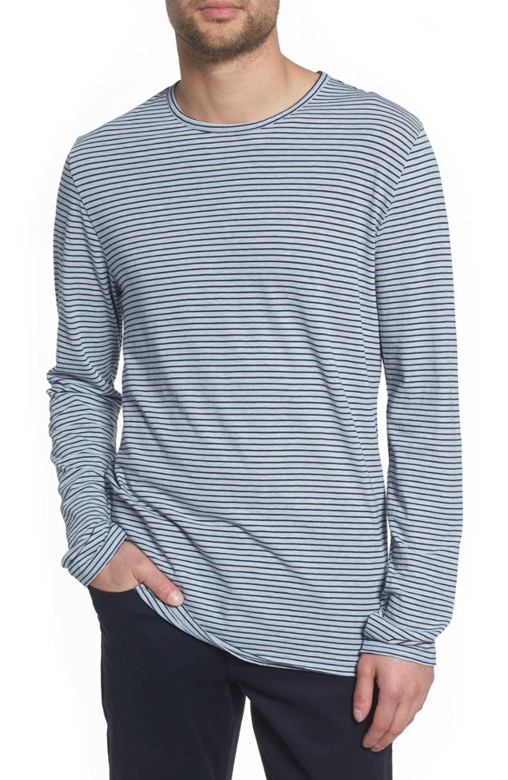 Men's Vince Stripe Long Sleeve Crewneck T-shirt