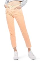 Women's Topshop Raw Hem Straight Leg Jeans X 30 - Orange