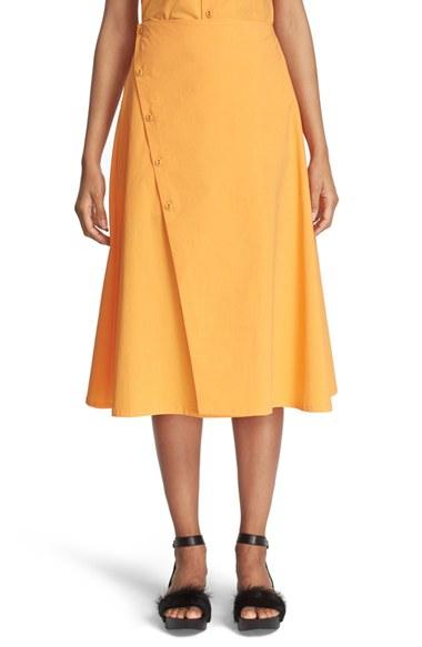 Women's Tomas Maier Twisted Stretch Poplin Skirt