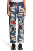 Women's Junya Watanabe Distressed Patch Jeans - Blue