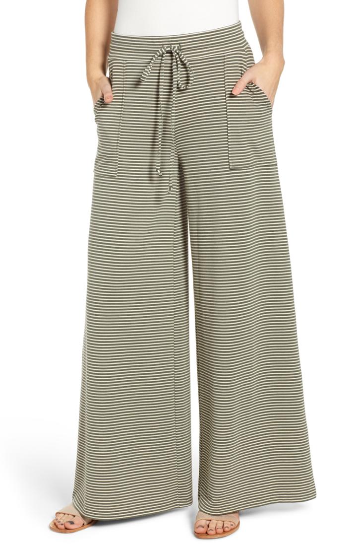 Women's Love, Fire Stripe Palazzo Pants - Green