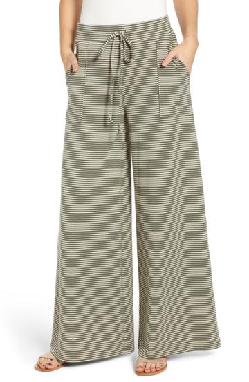 Women's Love, Fire Stripe Palazzo Pants - Green