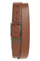 Men's Salvatore Ferragamo Reversible Leather Belt - Radica Tan / Nero