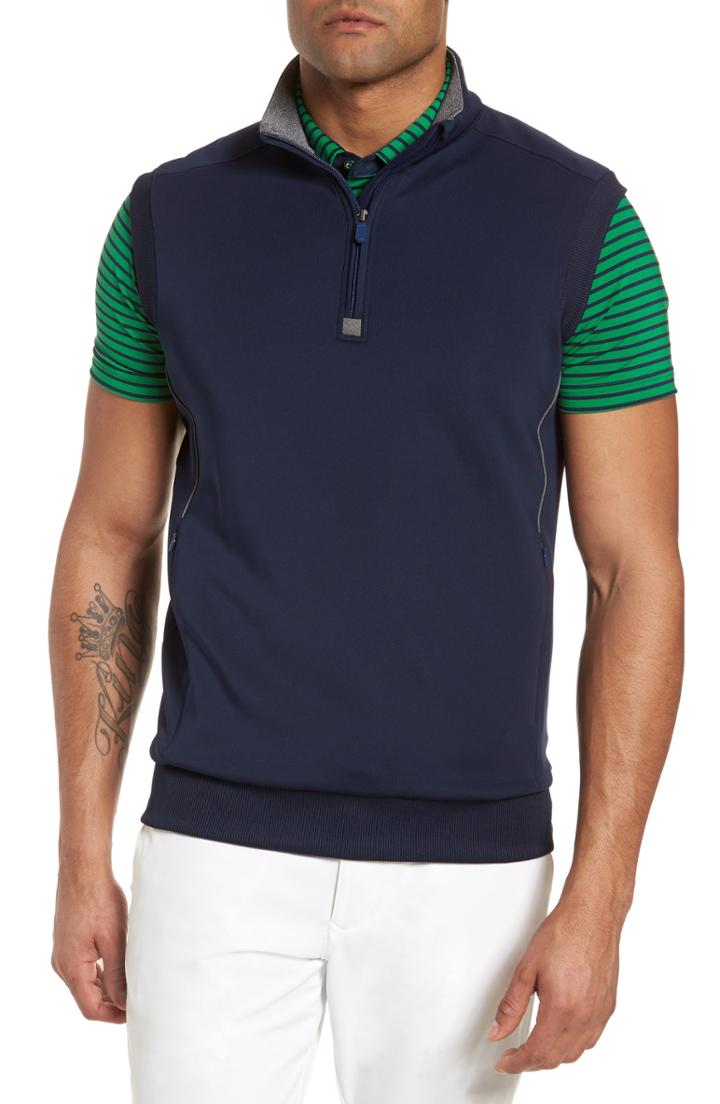 Men's Bobby Jones Quarter Zip Tech Vest, Size - Blue
