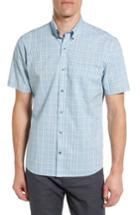 Men's Maker & Company Tailored Fit Plaid Sport Shirt, Size - Blue