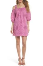 Women's Trina Trina Turk Tonnie Cold Shoulder Eyelet Dress - Purple
