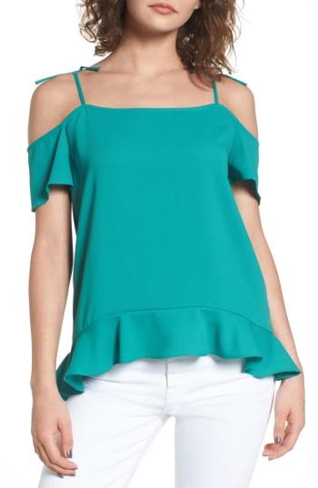 Women's Cooper & Ella Maja Cold Shoulder Blouse, Size - Green