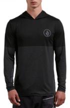 Men's Volcom Lido Hooded Surf Shirt, Size - Black
