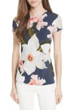Women's Ted Baker London Chatsworth Bloom Fitted Tee - Blue