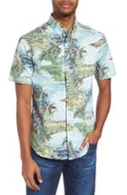 Men's Reyn Spooner Diamond Head Classic Fit Print Sport Shirt - Blue