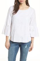 Women's Vineyard Vines Eyelet Bell Sleeve Cotton Top - White