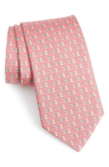 Men's Salvatore Ferragamo Felice Print Silk Tie, Size - Pink