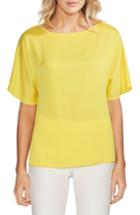 Women's Vince Camuto Pleat Back Hammer Satin Top - Yellow