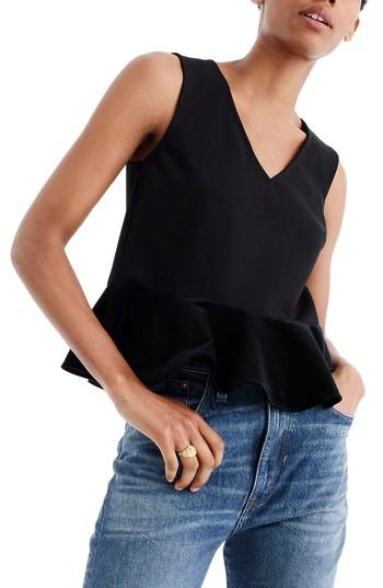 Women's J.crew Velvet Peplum Top