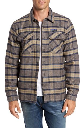 Men's Patagonia 'fjord' Flannel Shirt Jacket - Green